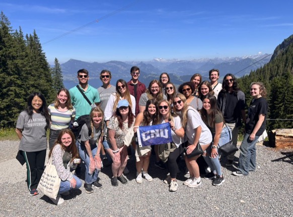 Christopher Newport University students during a group trip in Switzerland