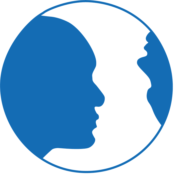 Logo for the Association of Human Rights Institutes (AHRI) featuring a blue silhouhette of a human face