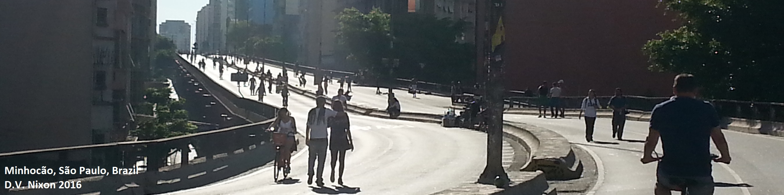 A street with people walking on it in Brazil