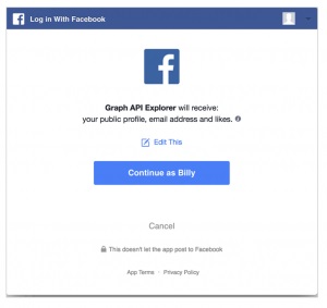 Figure 1 – Facebook Login interface (Facebook, 2018)