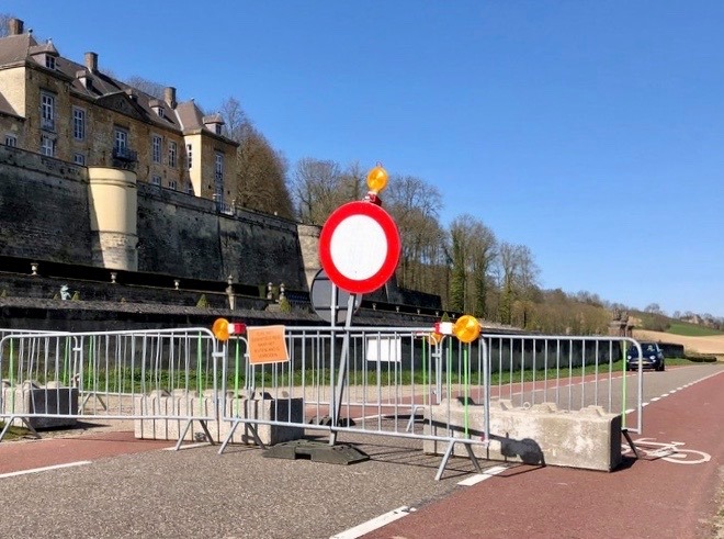 Blocked border at Neerkanne, Belgium