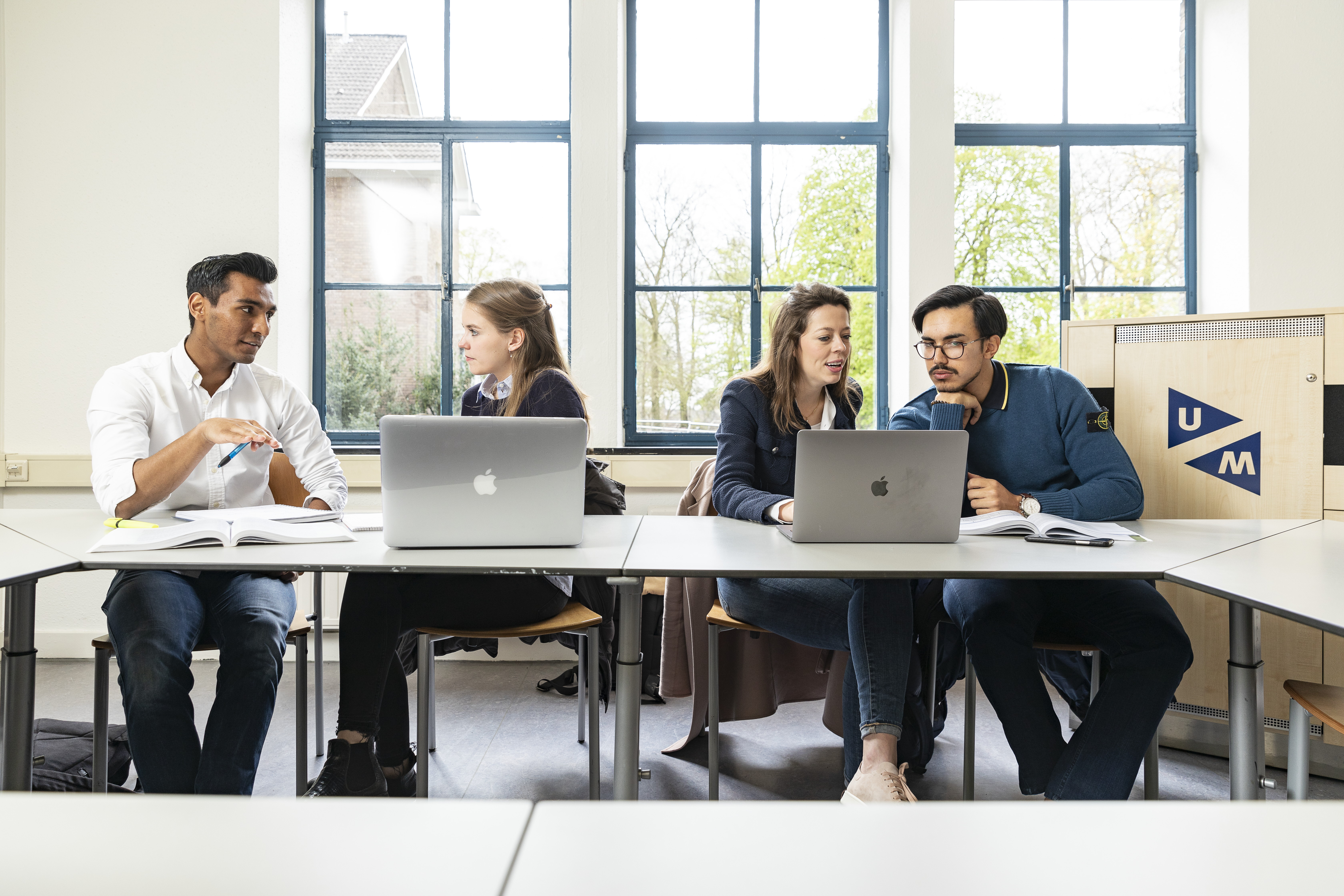 Students around table