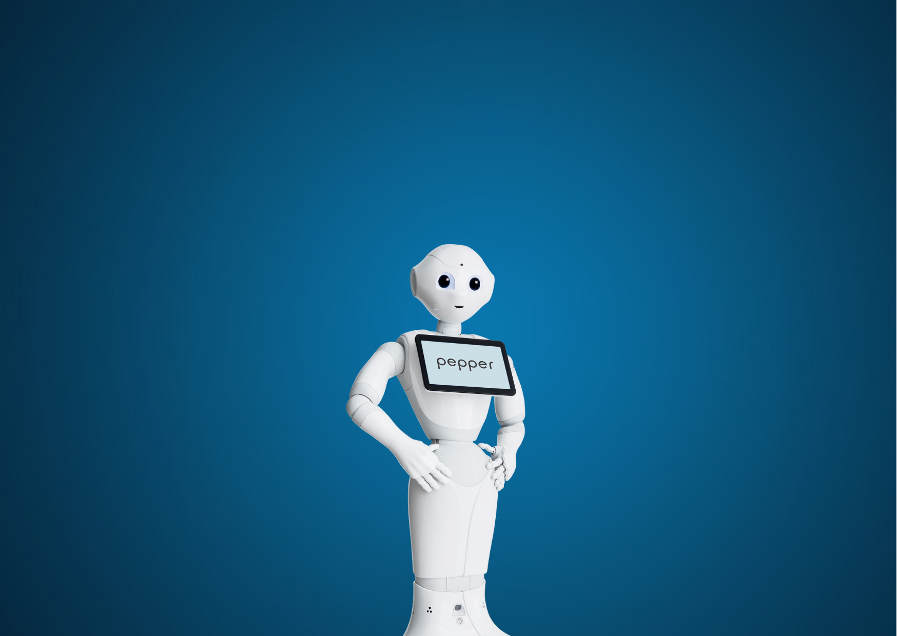 Pepper Robot on Blue Background