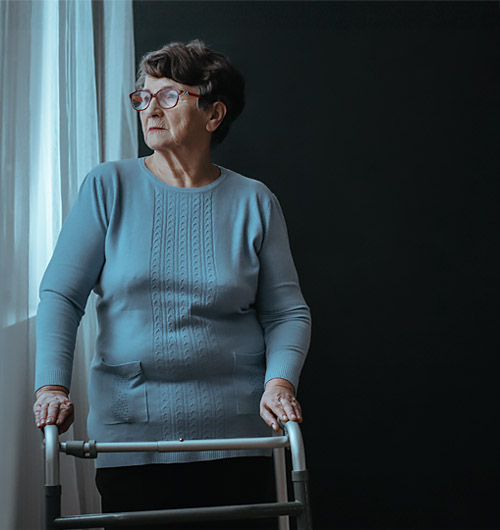 Elderly lady in nursing home