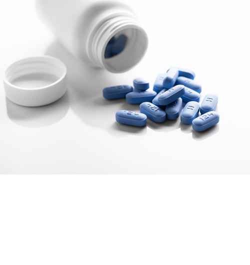 Bottle of PreP HIV profylaxis pills