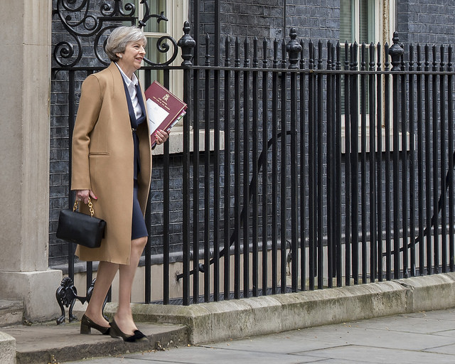 On her way out: Prime Minister Theresa May