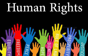 Human Rights waving hands