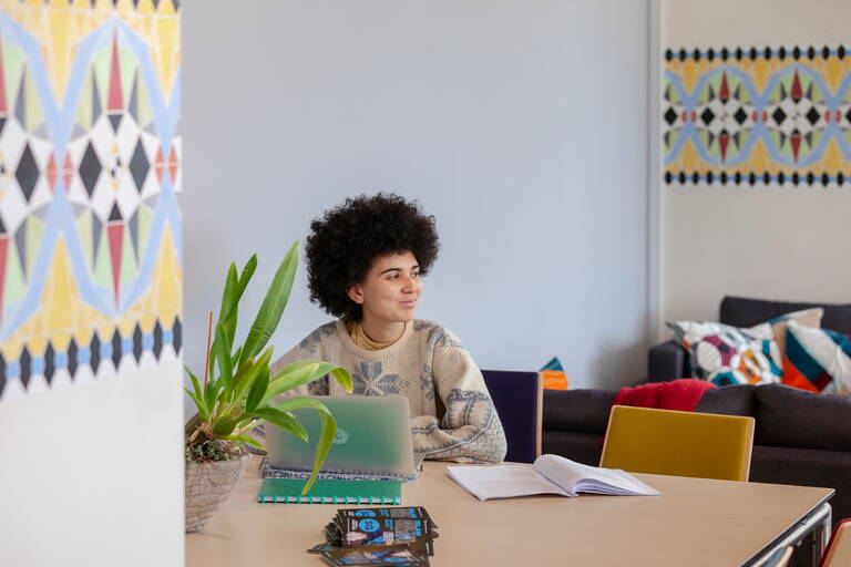 Student in common room