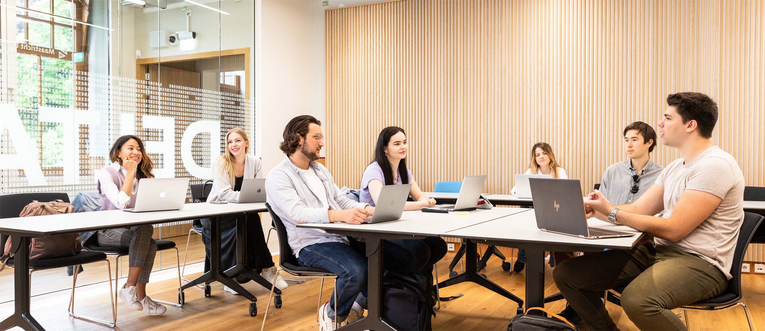 International master students in a study space