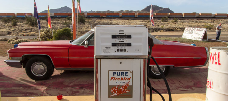 Retro American gas station