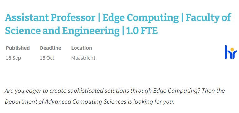 Assistant Professor in Edge Computing