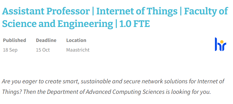 Assistant Professor in IoT