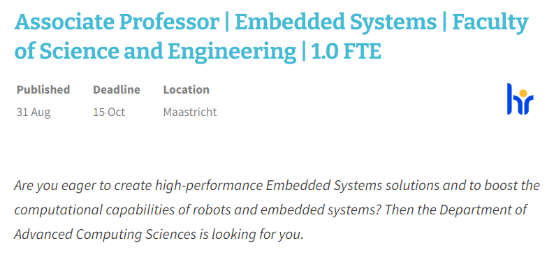  Associate Professor in Embedded Systems