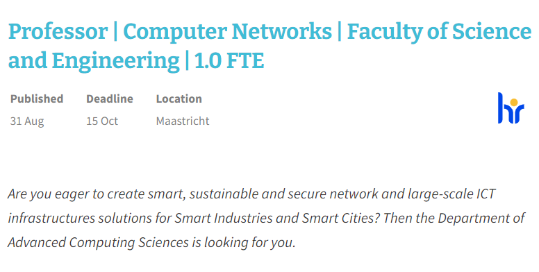 Professor in Computer Networks at FSE