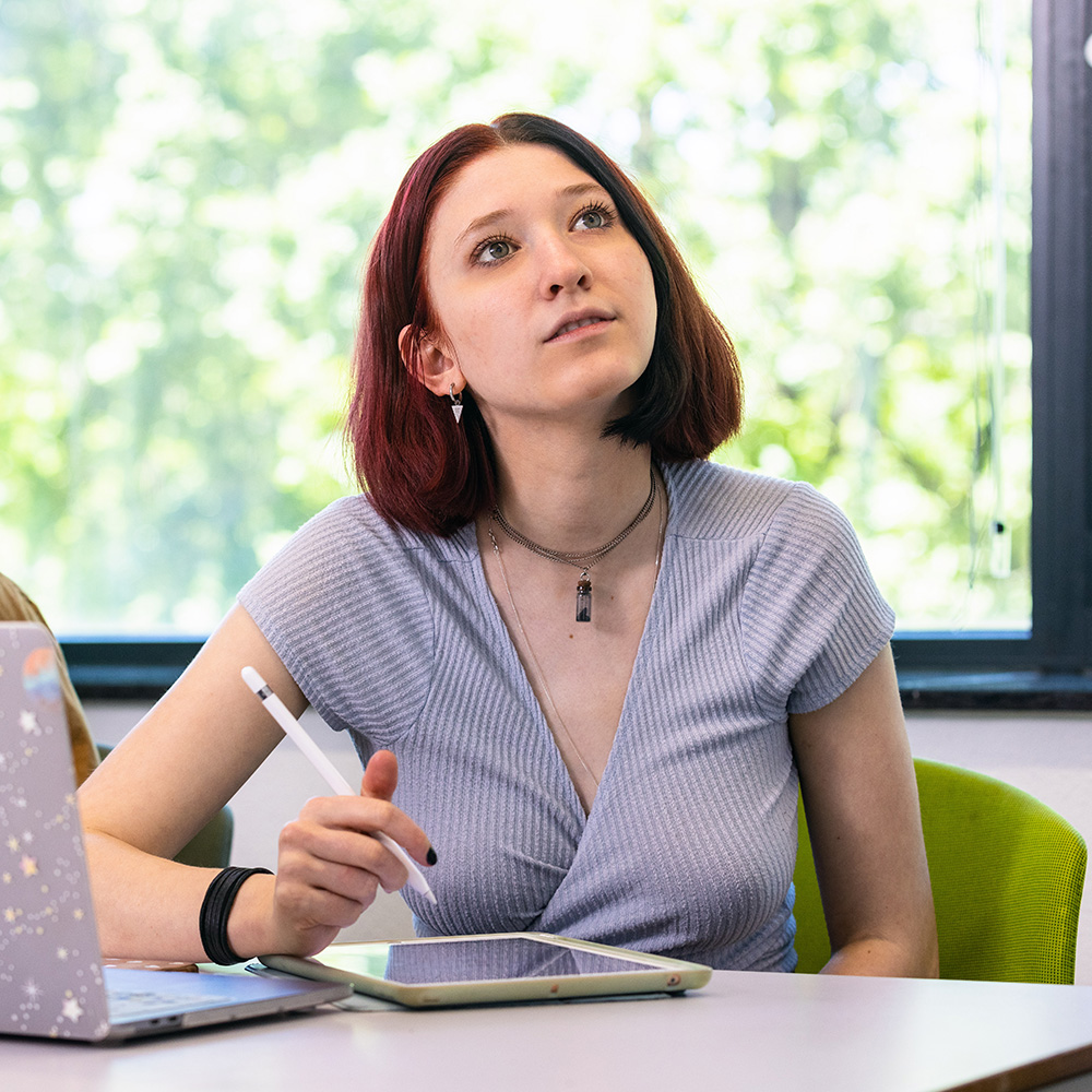 Student paying attention