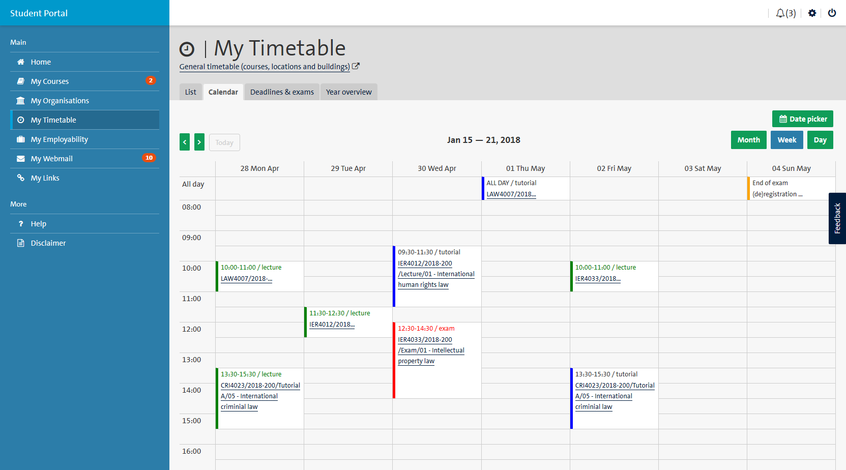 student portal