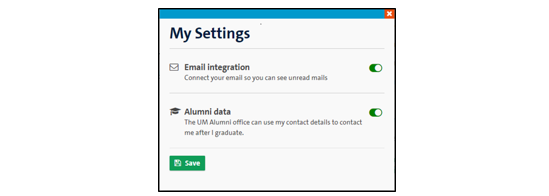 my settings student portal