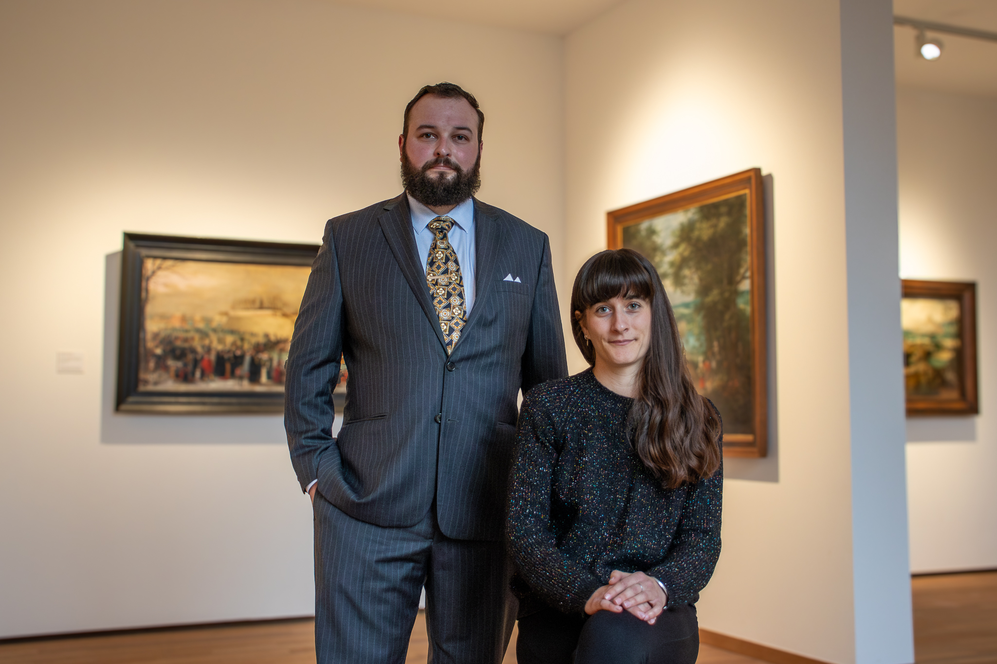 Two researchers in a museum