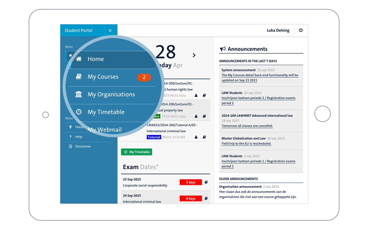 my courses portal