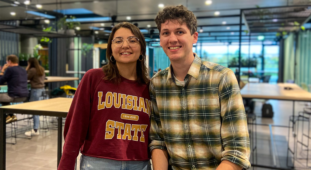 Two student ambassadors in learning spaces