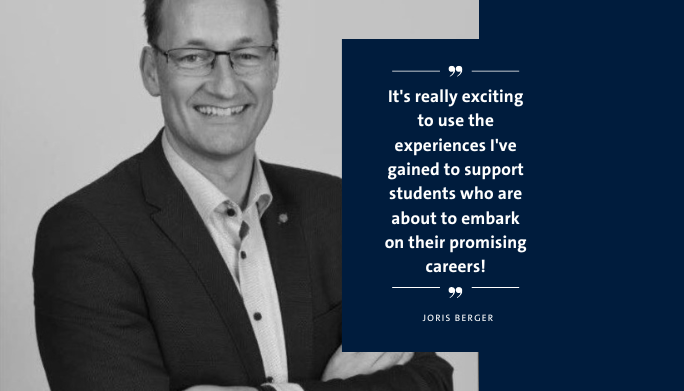 Joris Berger quote: It's really exciting to use the experiences I've gained to support students who are about to embark on their promising careers!