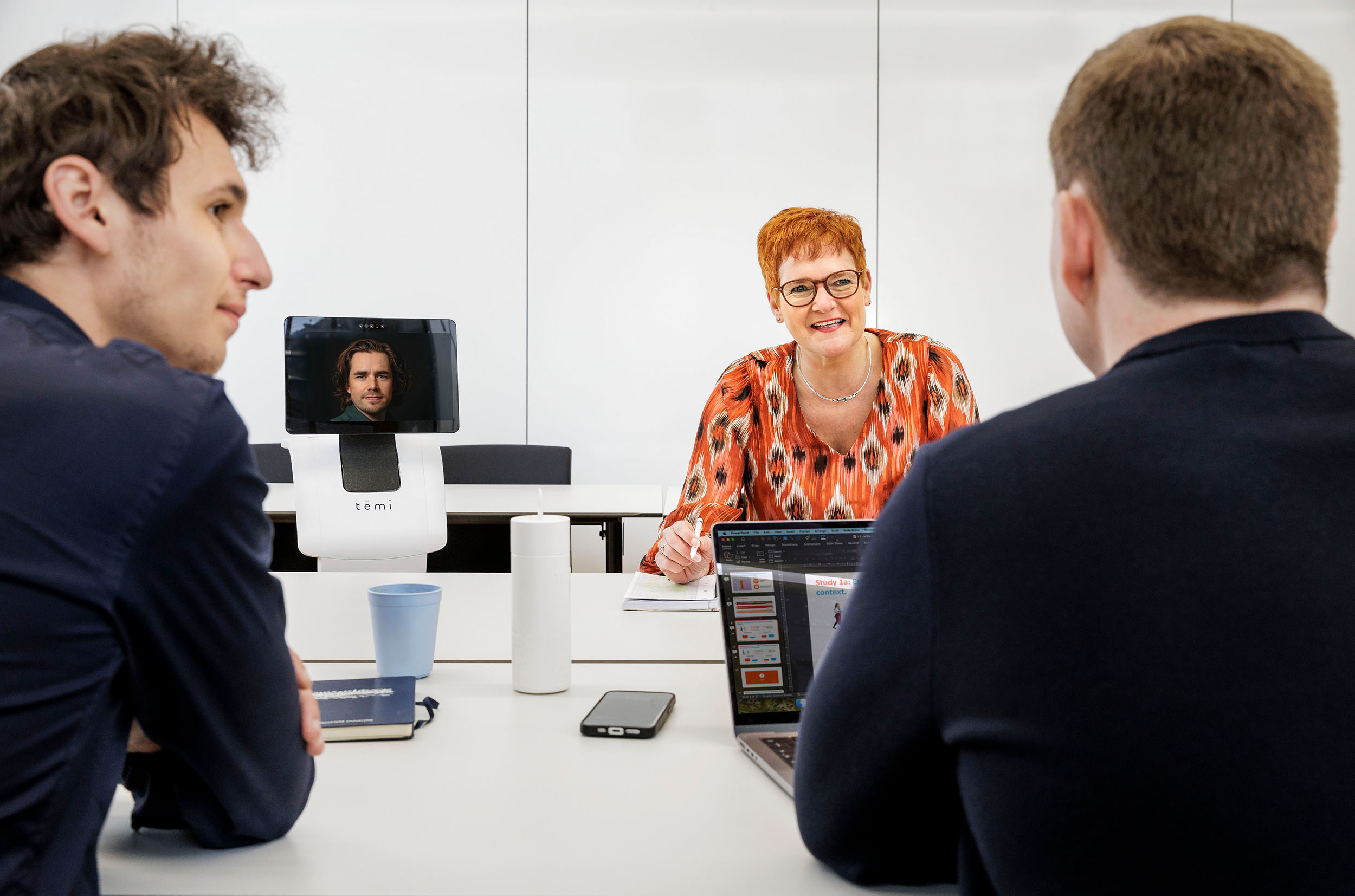 Temi robot at a meeting