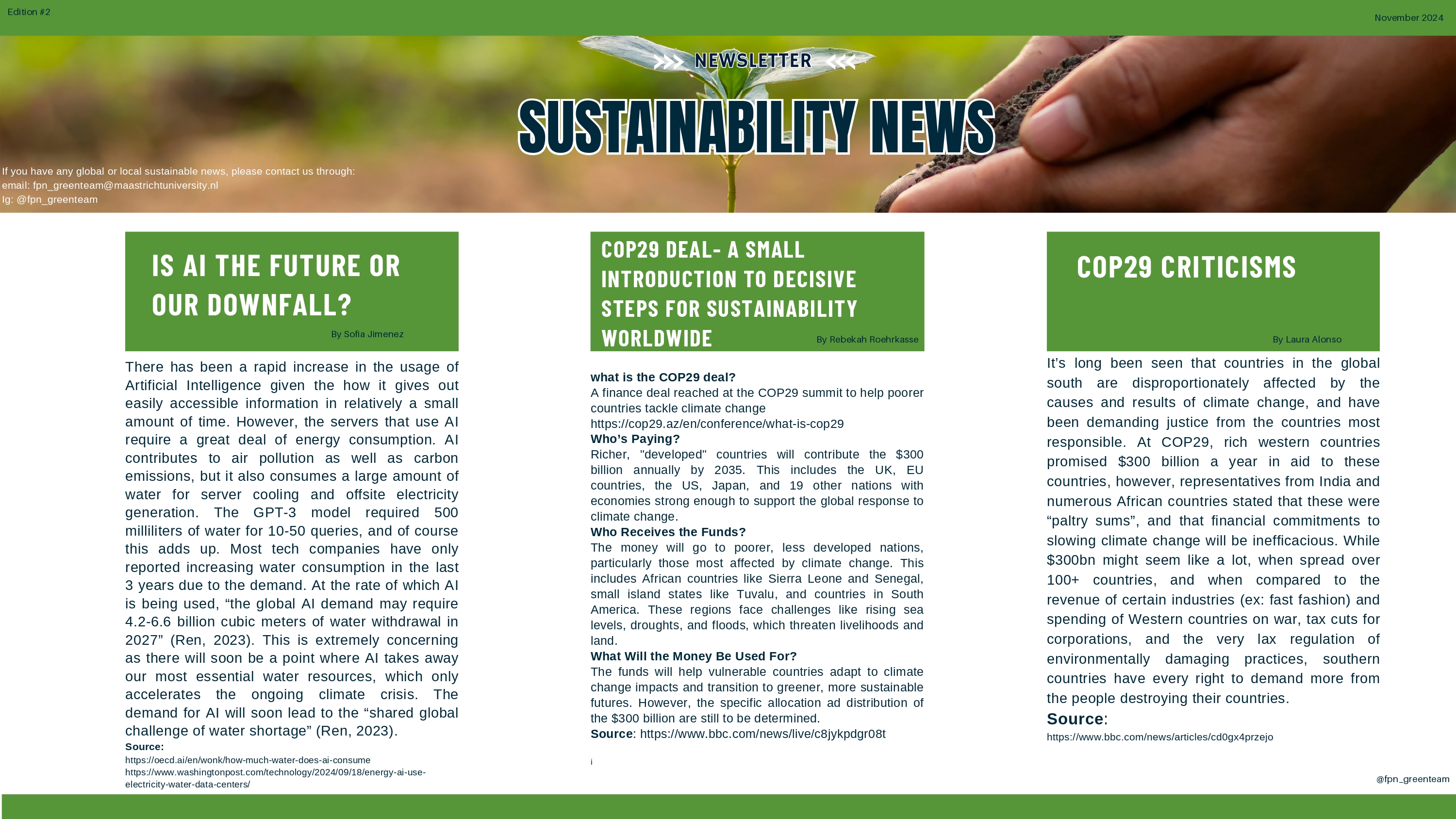 FPN Green Team sustainability news_nov