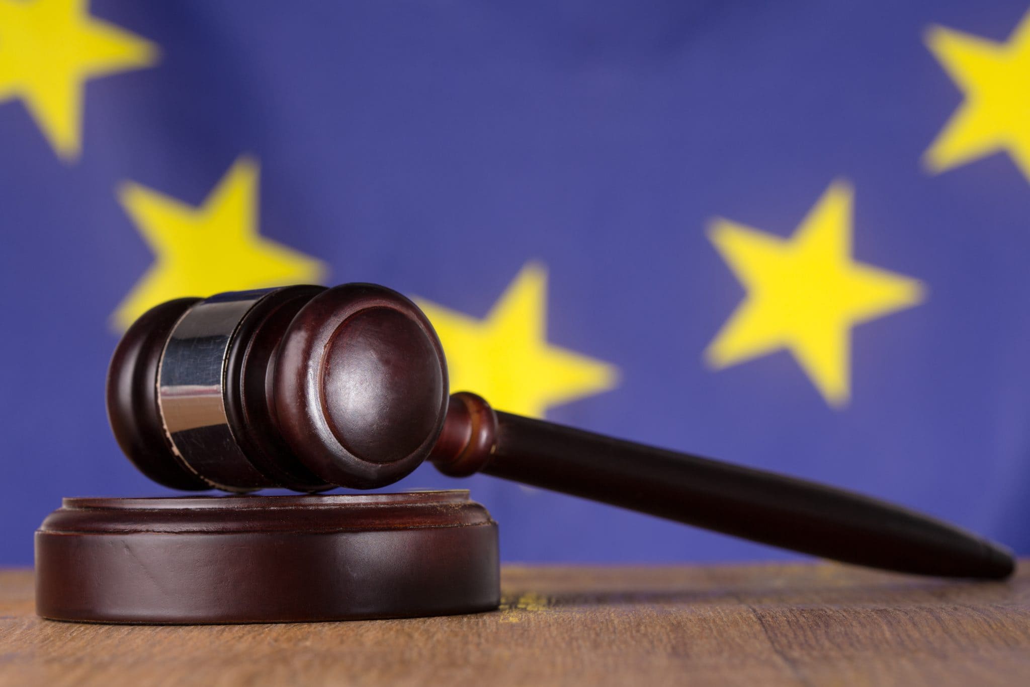 Gavel and European flag