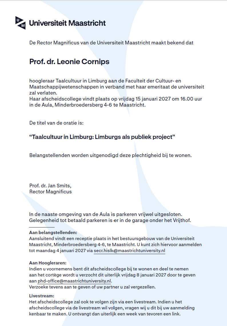 Afscheidsrede Leonie Cornips