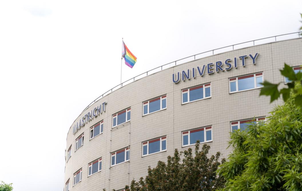 Pride Flag on the Faculty of Health Medicine and Life Science.