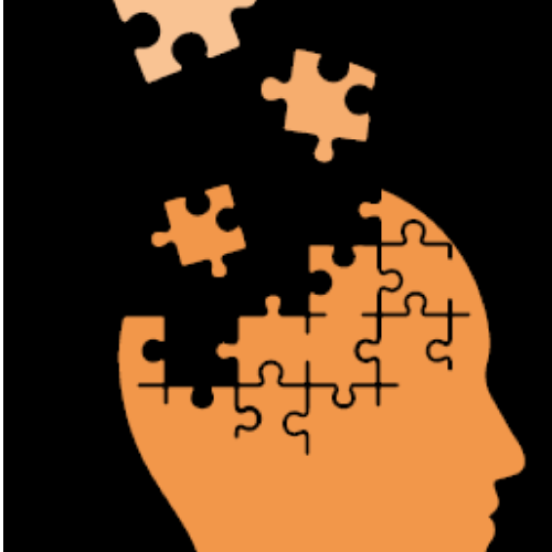 Brain with puzzle pieces