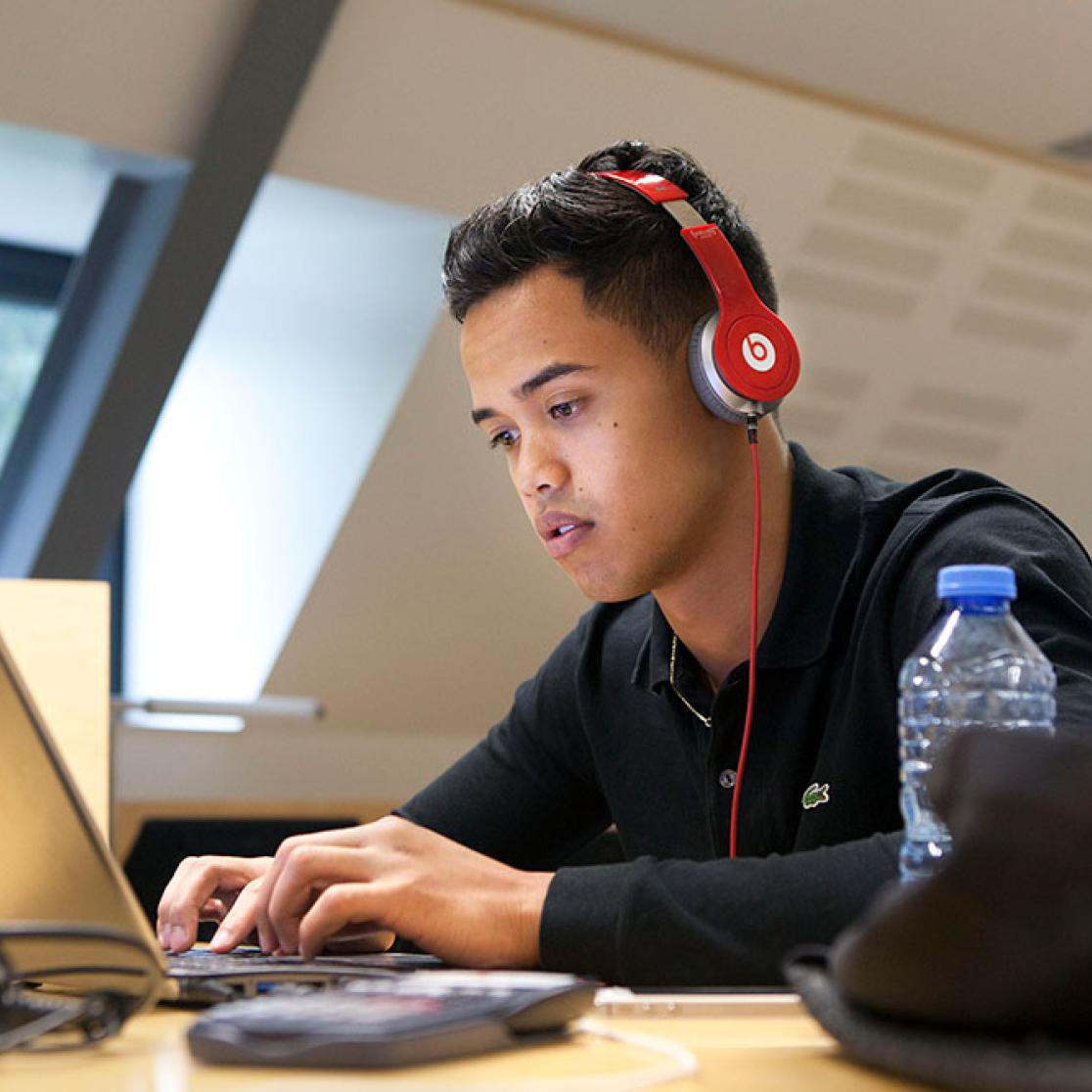 Student with laptop