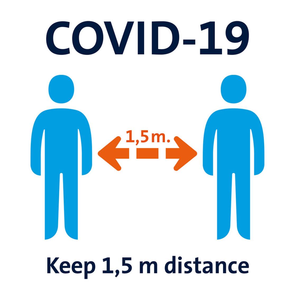 1,5 meters distance