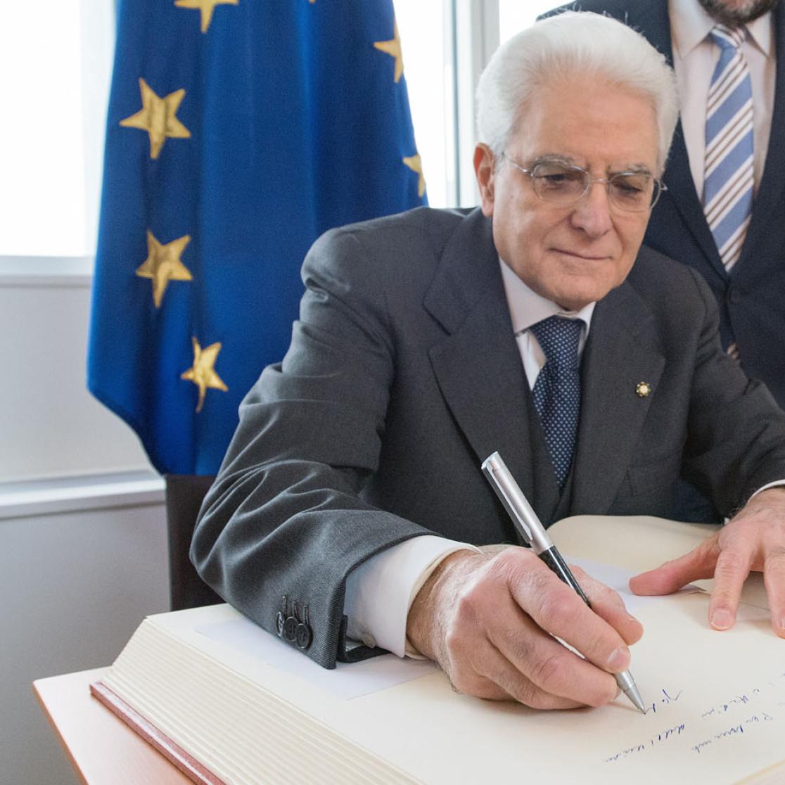 Italian President Sergio Mattarella at the European Parliament