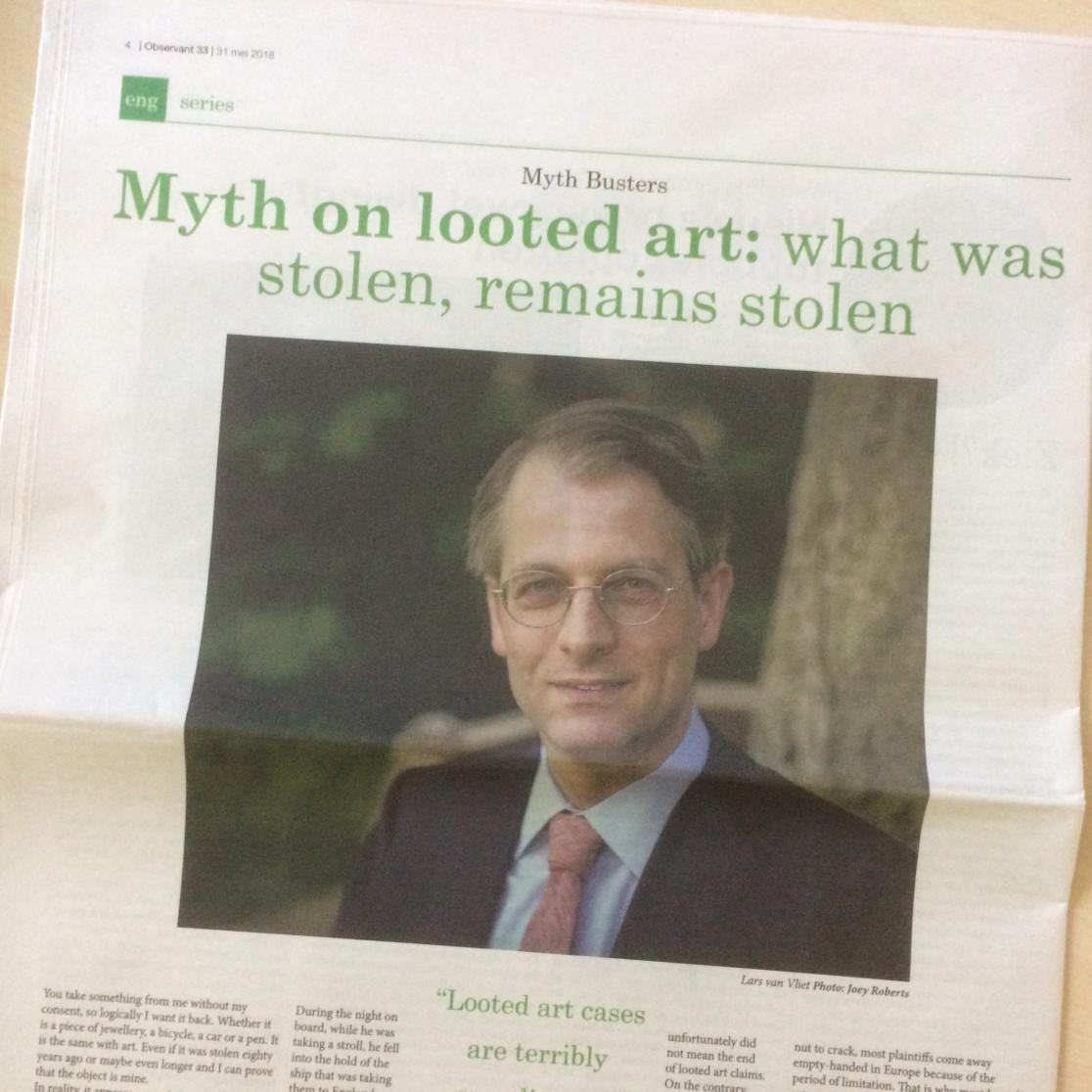 Lars van Vliet_Mythbusters blog on looted art