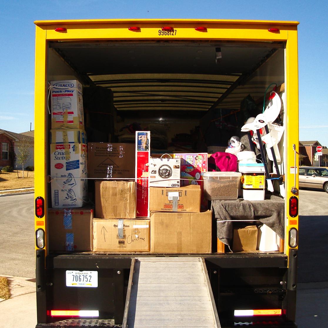 A moving truck.