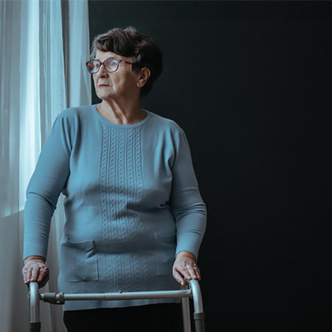 Elderly lady in nursing home
