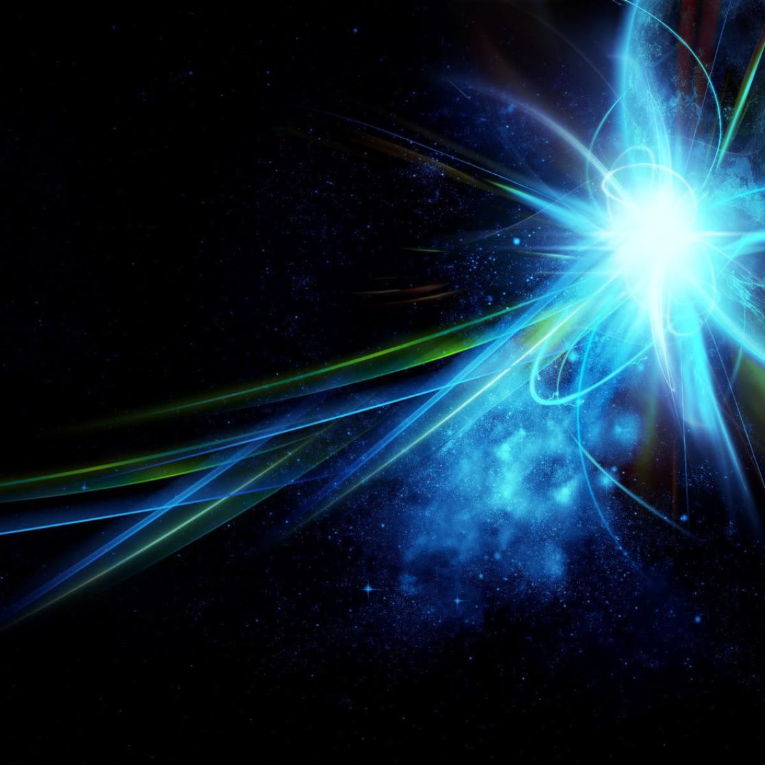 A picture of light in space.
