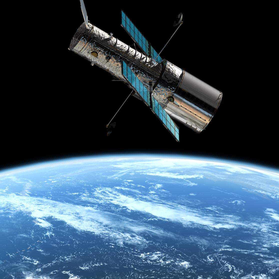 A picture of the Hubble Space Telescope.