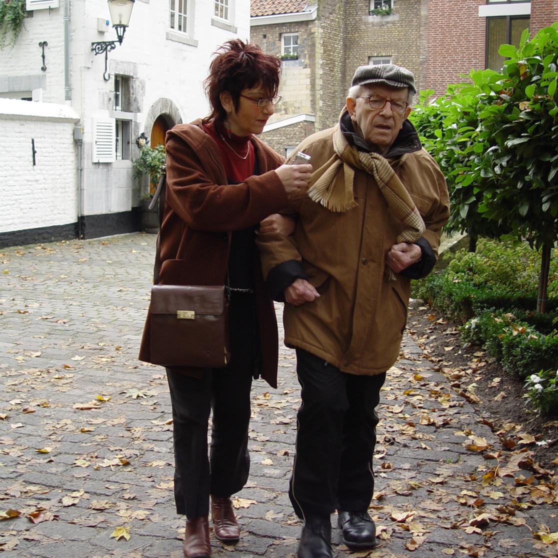 A picture of Stella Braam and her father.