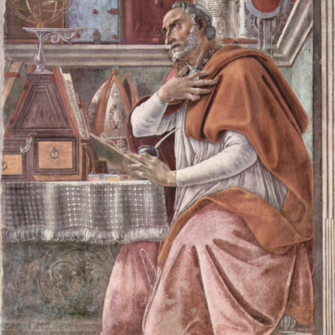 A painting of a medieval philosopher.
