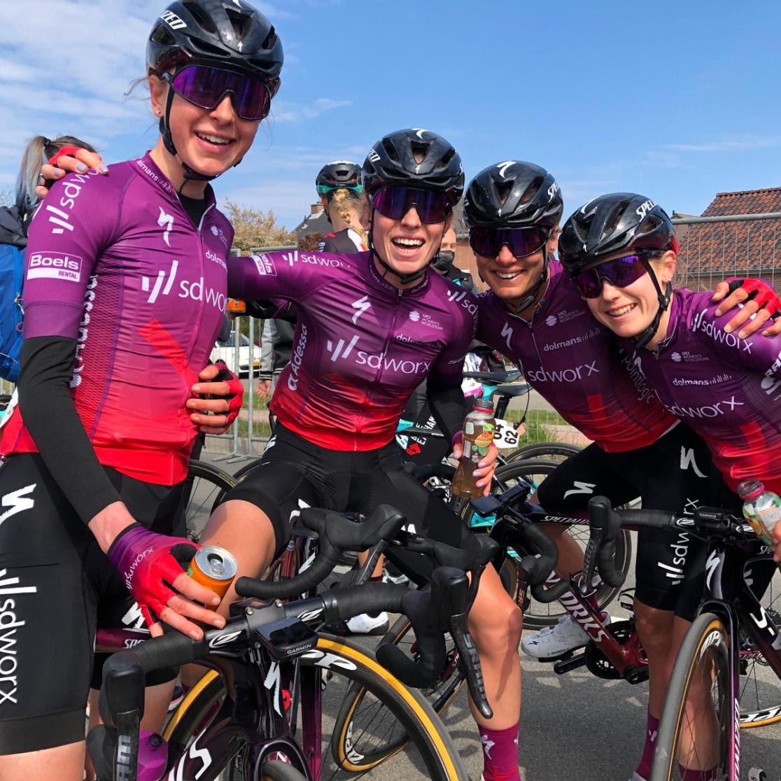 Team SD Worx after finishing the Amstel Gold Race
