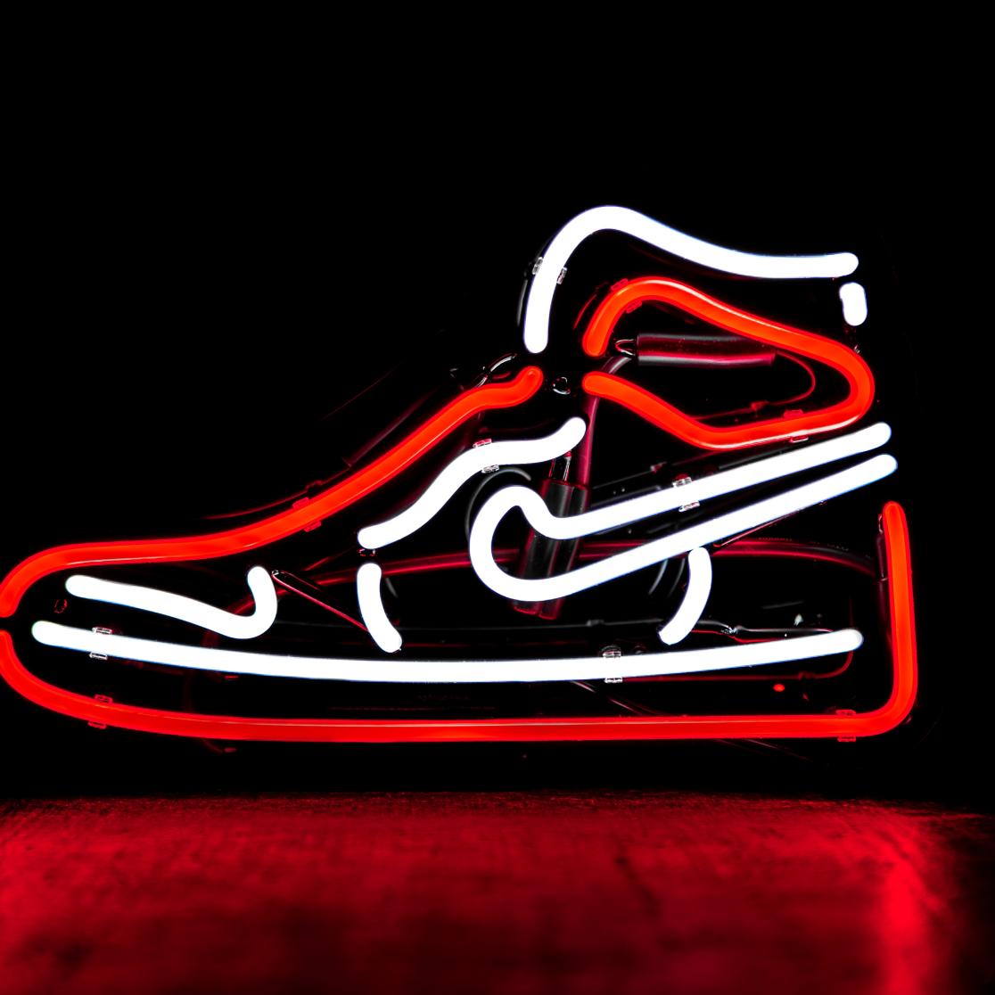 Neon Lamp in the shape of a Nike Sneaker