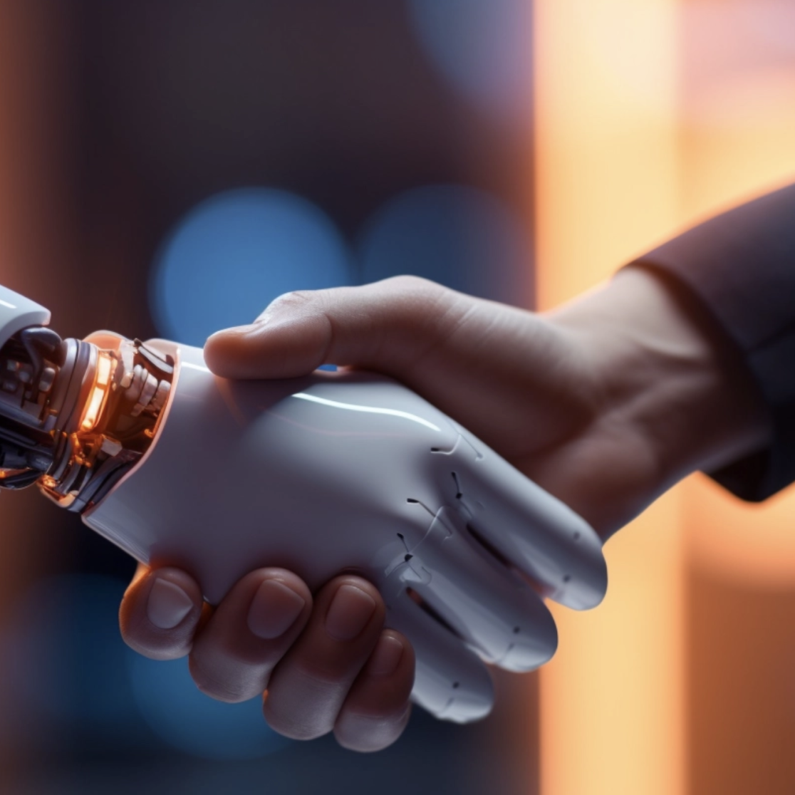 Robot shaking hands