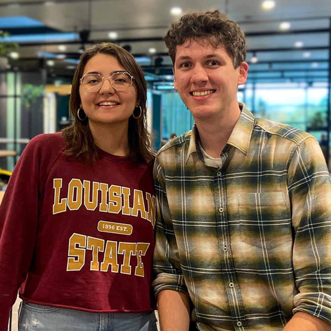 Two student ambassadors in learning spaces