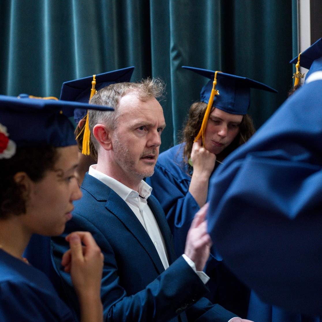 Gavin Philips among his students