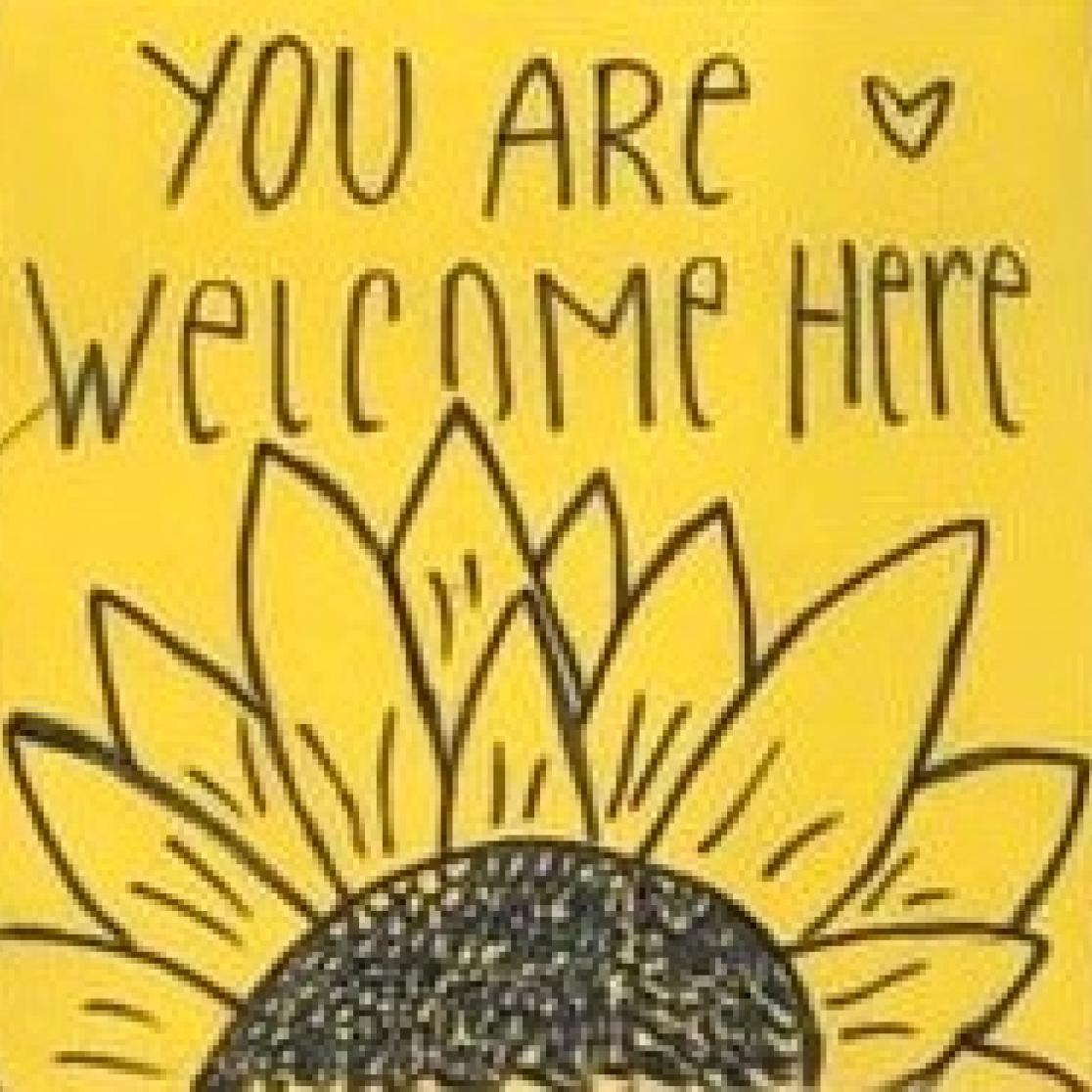 Drawing sunflower you are welcome