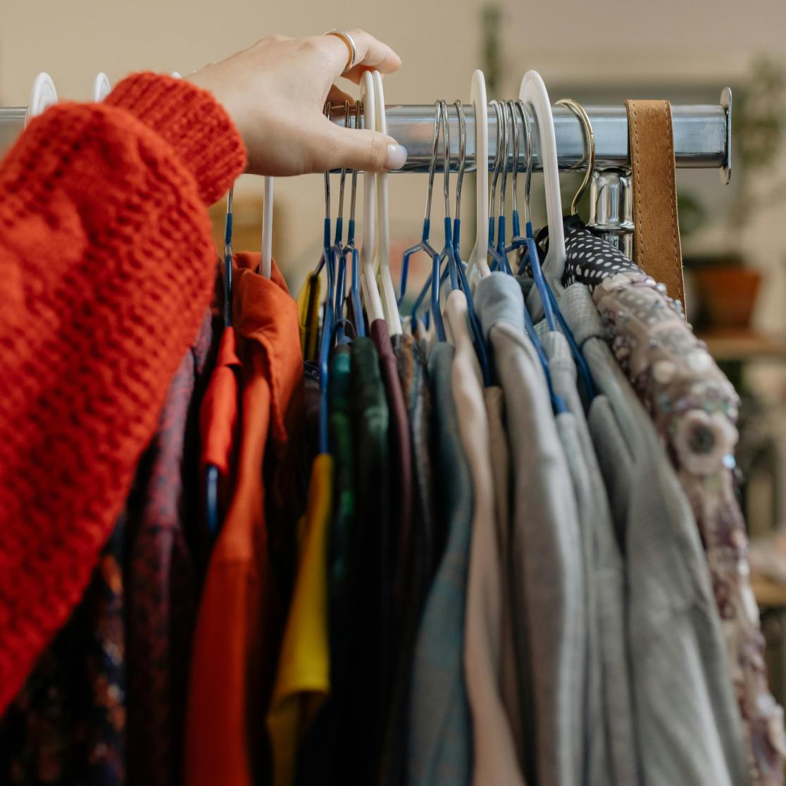 clothes on hangers