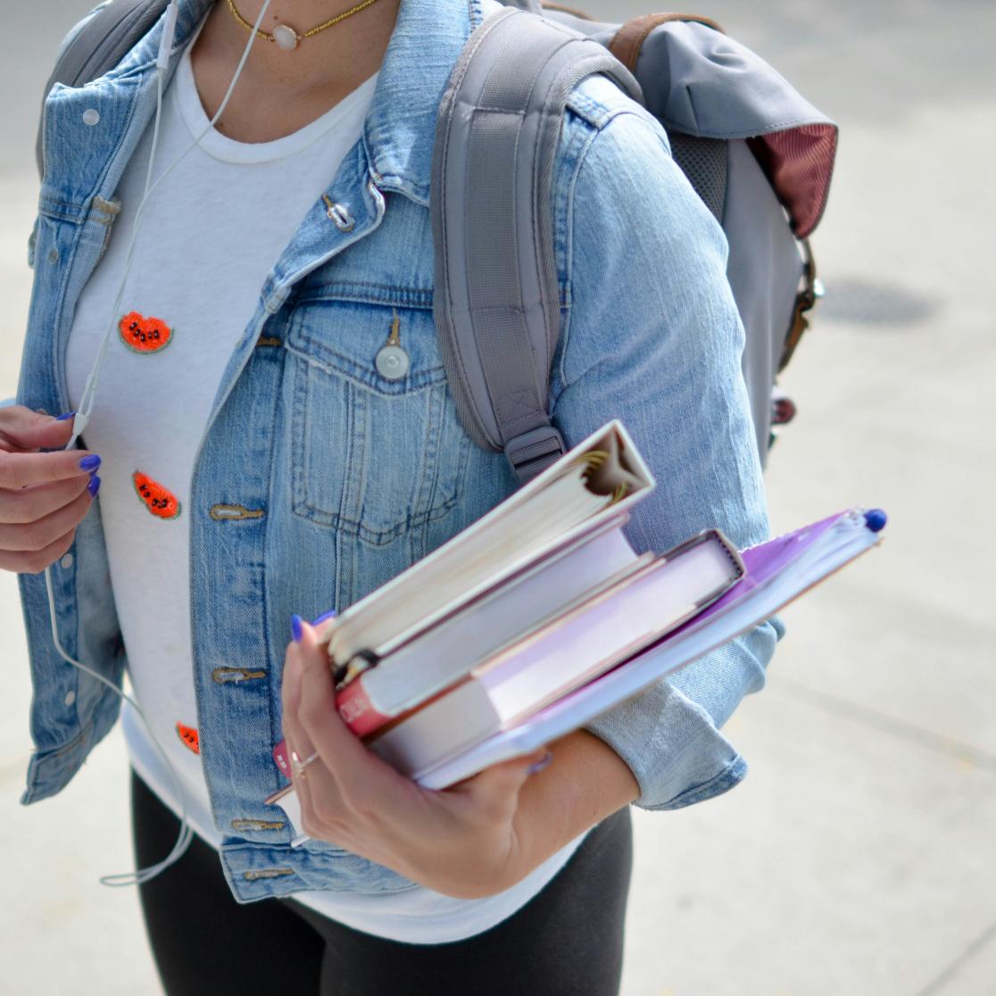 student walking