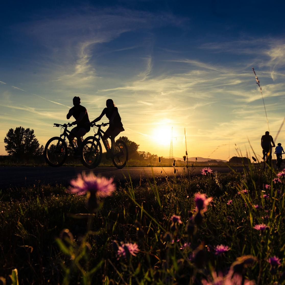 Biking outdoors